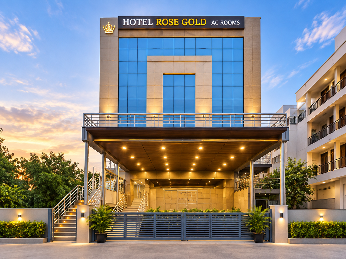 Hotel Rose Gold exterior in New Sama, Vadodara