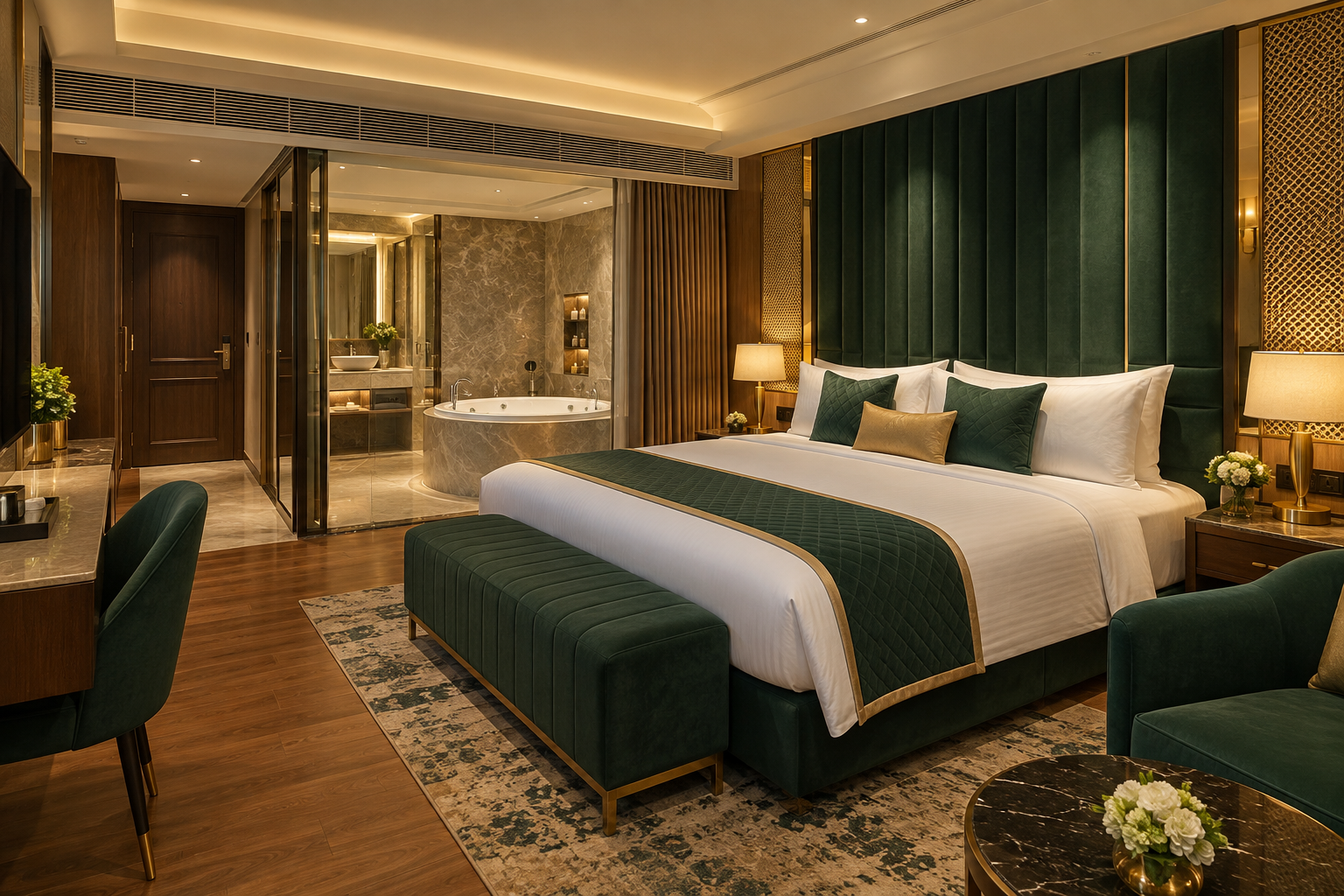 Illustrative Jacuzzi Room visual for Hotel Vallabh Crown